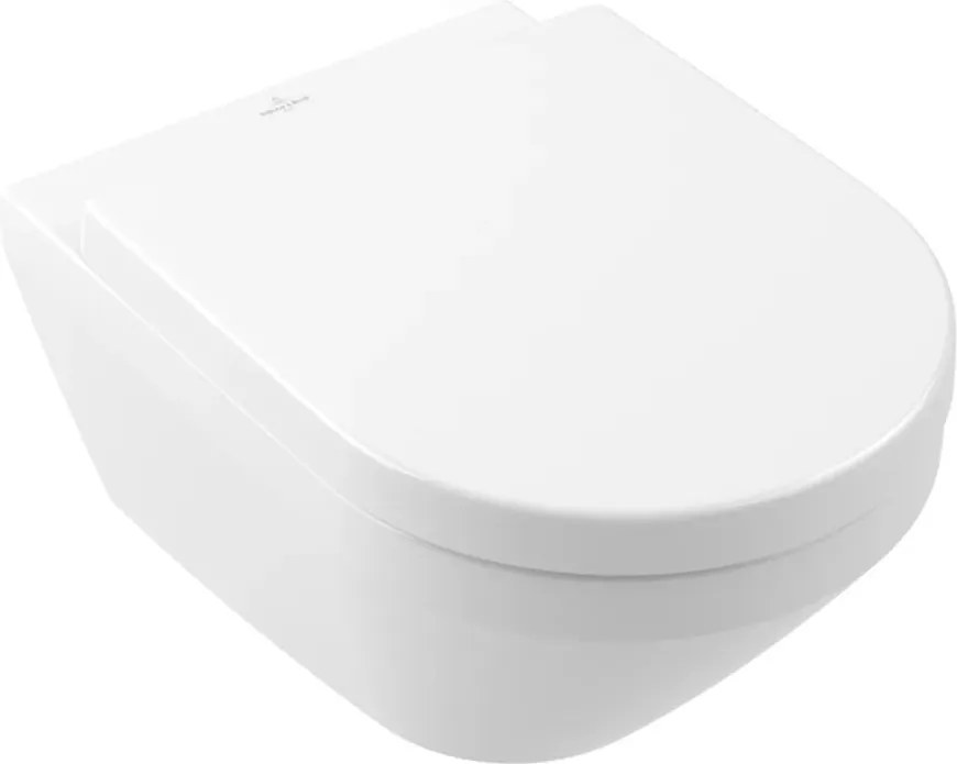 Set vas WC suspendat Villeroy&Boch Architectura Combi-Pack TwistFlush Rimless cu capac softclose alb Alpin CeramicPlus