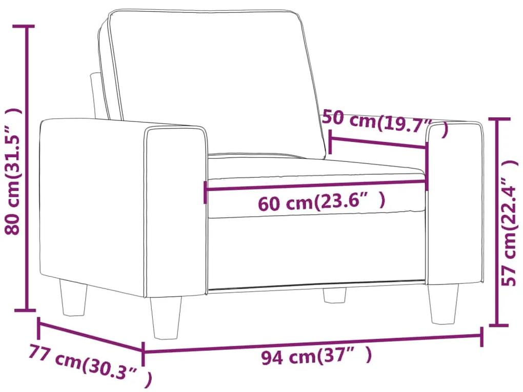 Canapea de o persoana, Gri inchis, 60 cm, textil microfibra Morke gra, 94 x 77 x 80 cm