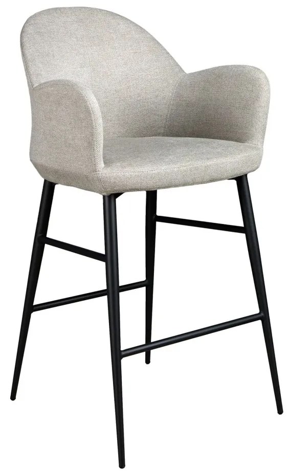Scaun de bar design LUX, Metal, Tesatura, Light grey