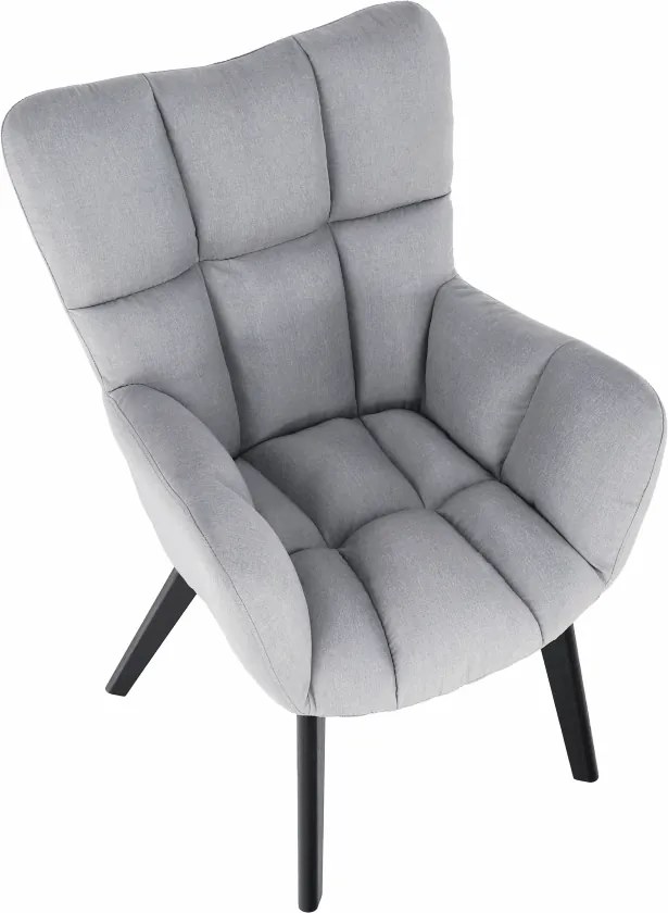 Fotoliu de design, gri/negru, FONDAR