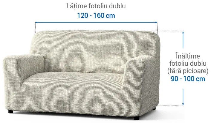 Huse bielastice COSTINA smântânii fotoliu dublu (l. 120 - 160 cm)