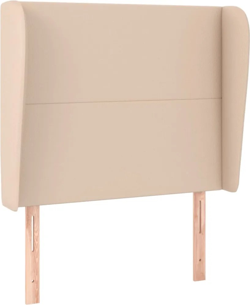 vidaXL Tăblie pat cu aripioare cappuccino 93x23x118/128 cm piele eco
