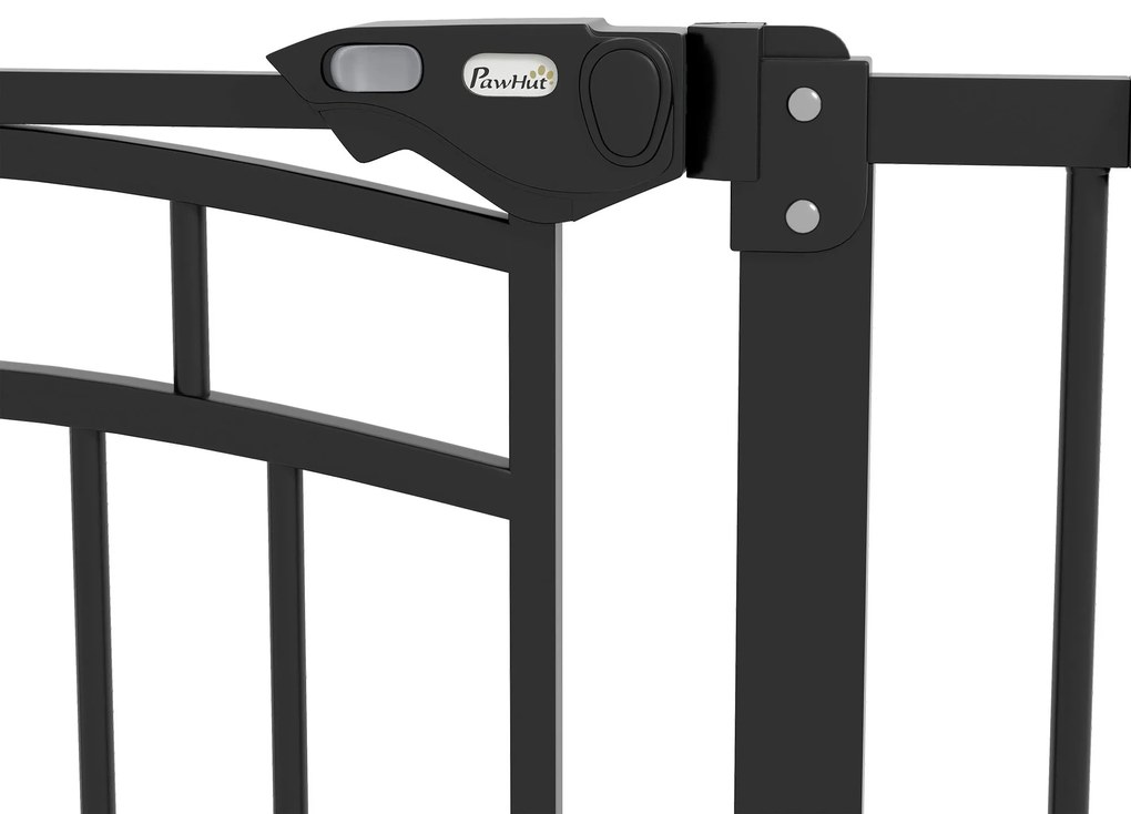 PawHut Barieră de siguranță pentru câine barieră de scări extensibilă dublă blocare 74-80 x 76 cm negru | Aosom Romania
