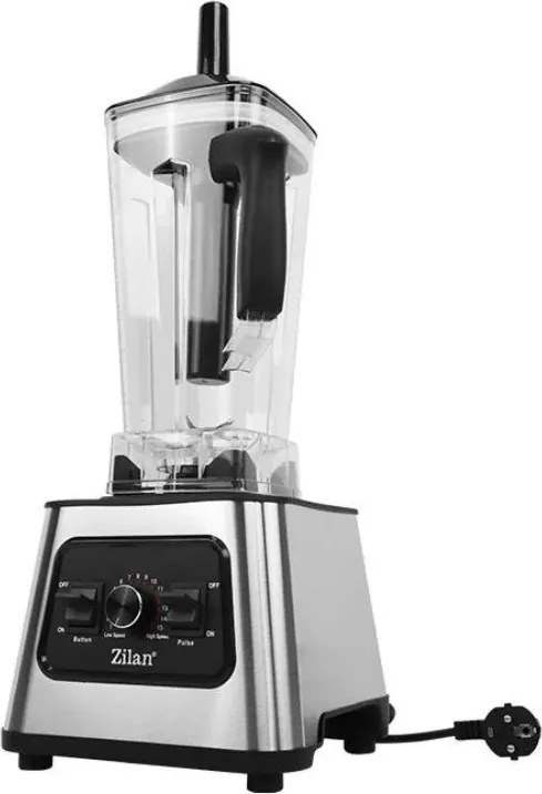 Blender inox Zilan ZLN2785, Vas din sticla 2L, 15 trepte viteza + pulse, Putere 1100W
