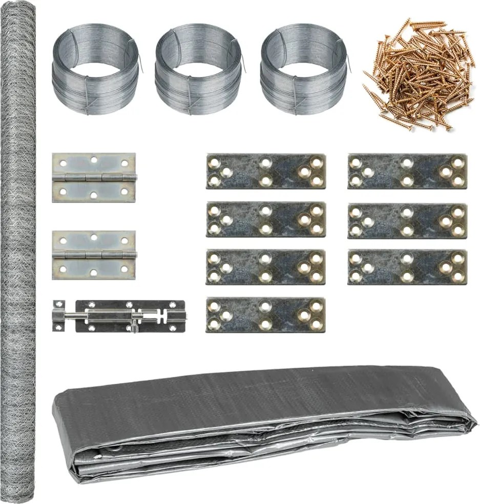 vidaXL Coteț de găini, 268x100x190 cm, metal (nu se vinde individual)