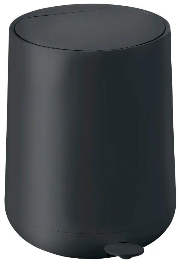 Coș de gunoi negru cu pedală din plastic 5 l Nova – Zone