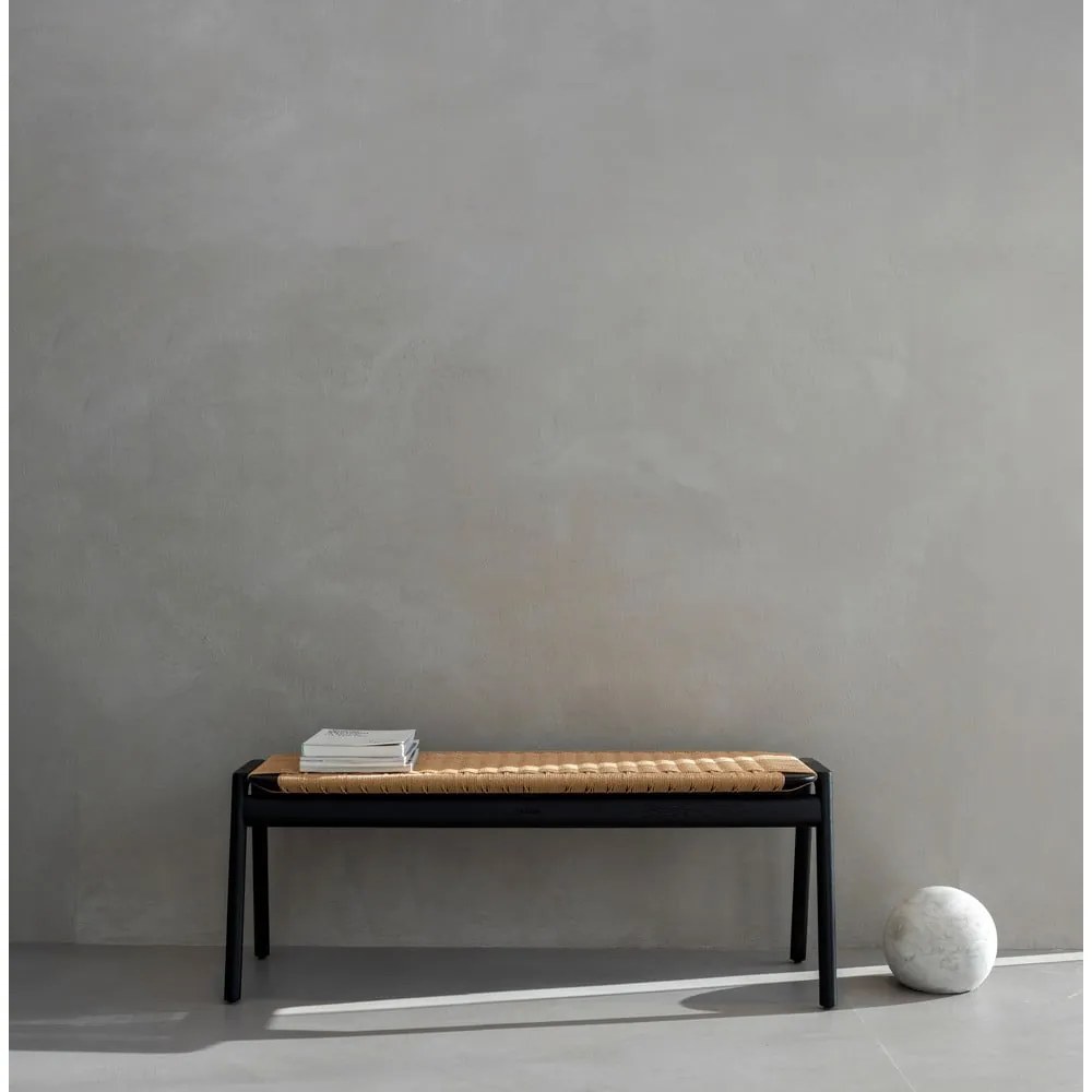 Bancă neagră/în culoare naturală Klupa – Gazzda