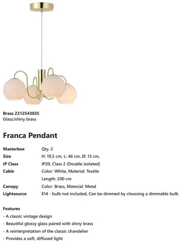 Candelabru elegant cu 4 brate Franca
