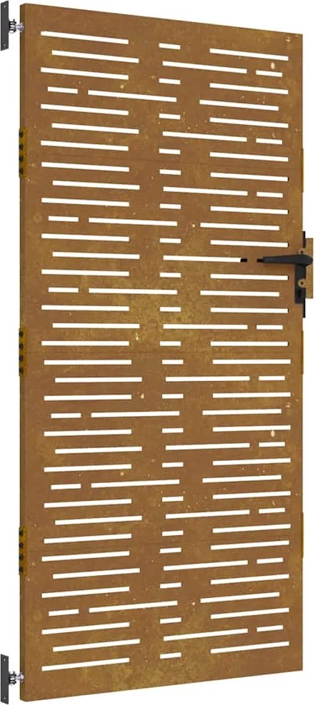 vidaXL Poartă de grădină 85x175 cm, oțel corten, design pătrat