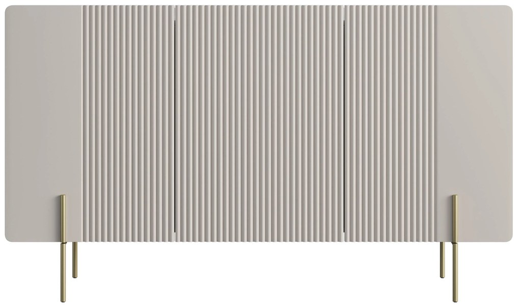 Comodă cu trei uși Malmi 150 cm - cașmir / picioare aurii