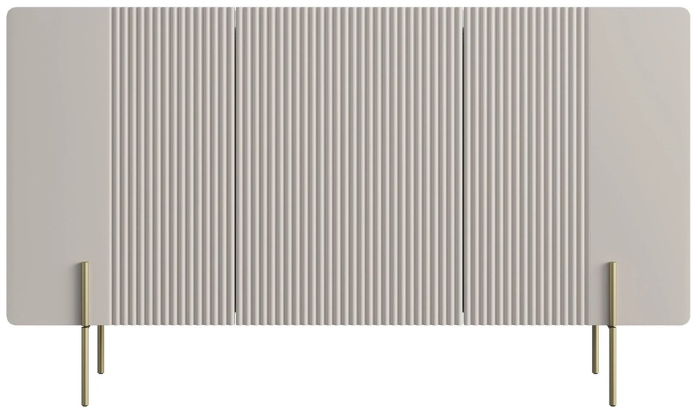 Comodă Malmi 150 cm cu 3 uși - cașmir / picioare aurii