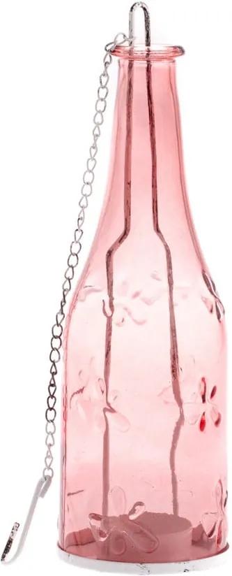 Felinar de agățat din sticlă Dakls Romance, roz