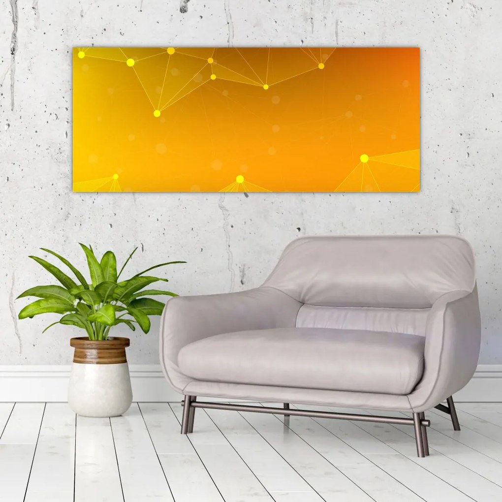 Tabloul abstract galben (120x50 cm)