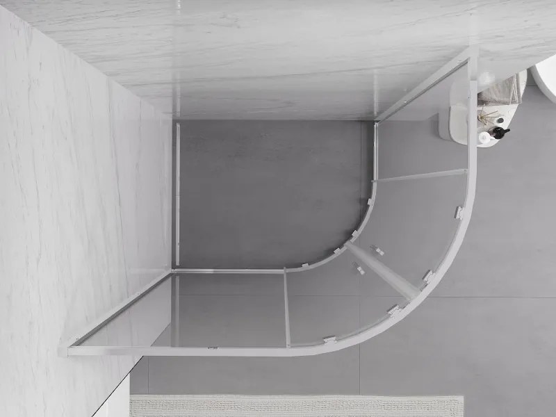 Mexen Exo cabină de duș semicirculară asimetrică glisantă 100 x 80 cm, transparent, crom - 8132-100-080-01-00