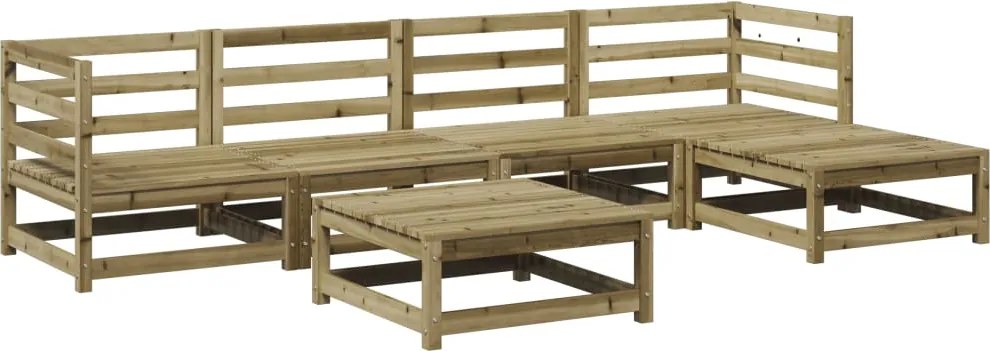 vidaXL Set canapea de grădină, 6 piese, lemn de pin tratat