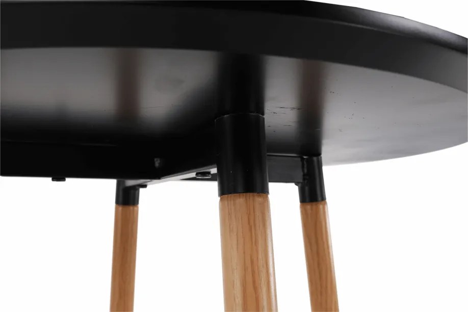 Masă de bar, negru/stejar, diametru 60 cm, IMAM