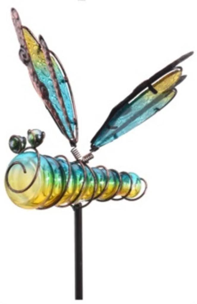 Lampa de gradina Dragonfly, 20x6x105 cm, metal, verde