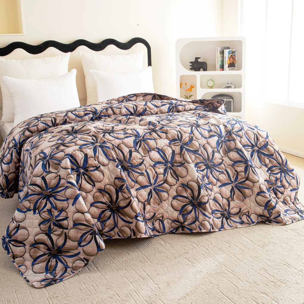 Cuvertura de pat FLORVINA bej Dimensiune: 170 x 210 cm