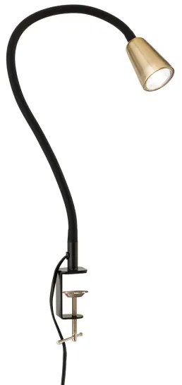 Orion - Lampă de birou flexibilă cu clemă DOTTY 1xGU10/10W/230V alamă/neagră