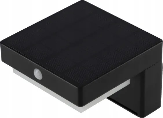 Aplica solară de perete LED cu senzor, 5W, 3,7V, 2000 mAh, IP44, neagră