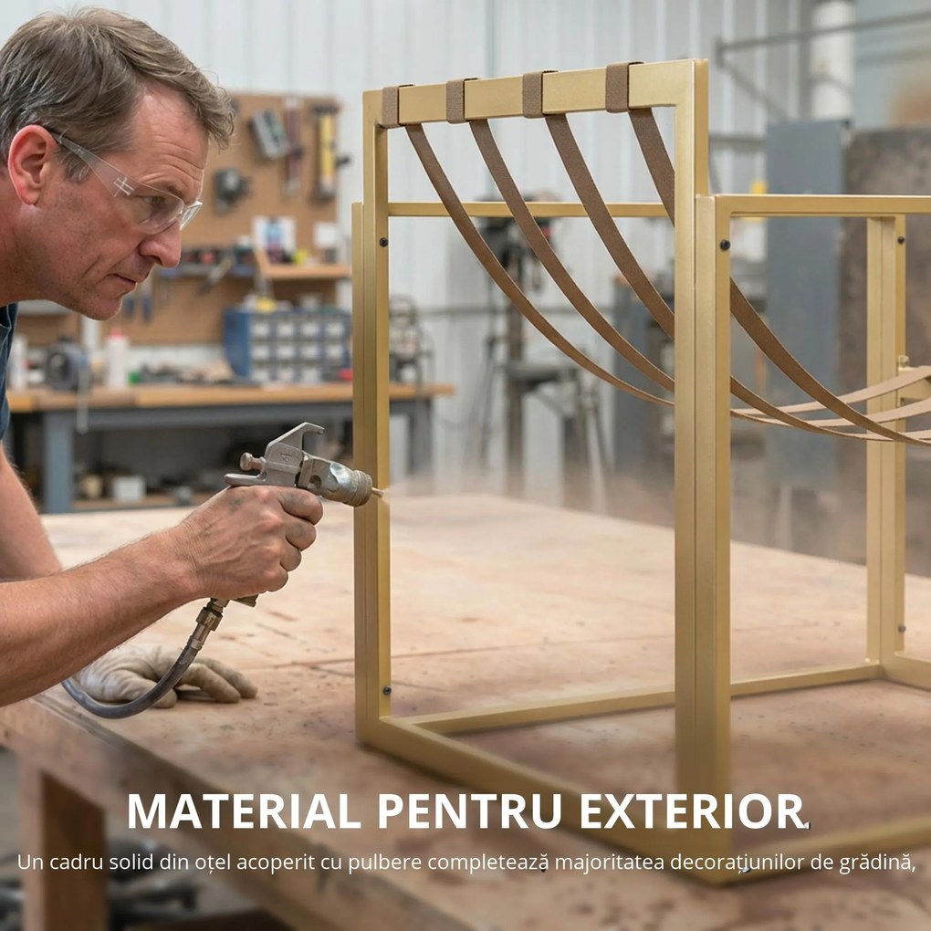 Set mobilier pentru grădină 4 piese Outsunny, set pentru terasă cu masă cu blat din sticlă securizată, canapea, 2 fotolii, Alb | Aosom Romania