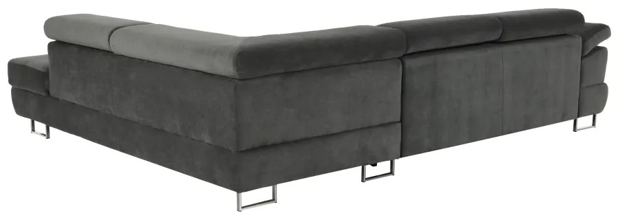 Set canapea cu spaţiu de depozitare, gri, material textil, stânga, BUTON R