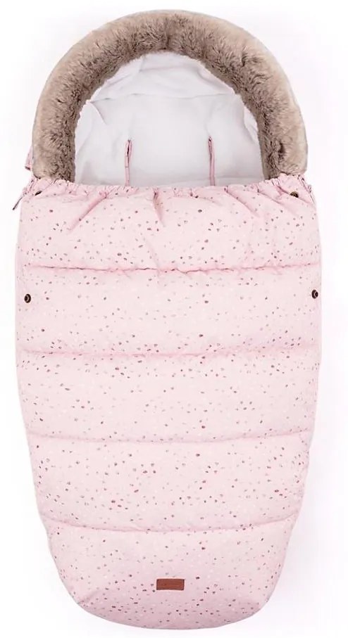 Sac pentru cărucior 4 în 1  PETITE&MARS COMFY Glossy Princess/White roz