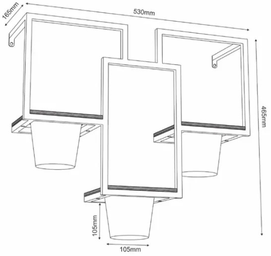 Ghiveci de flori de perete 46x53 cm auriu