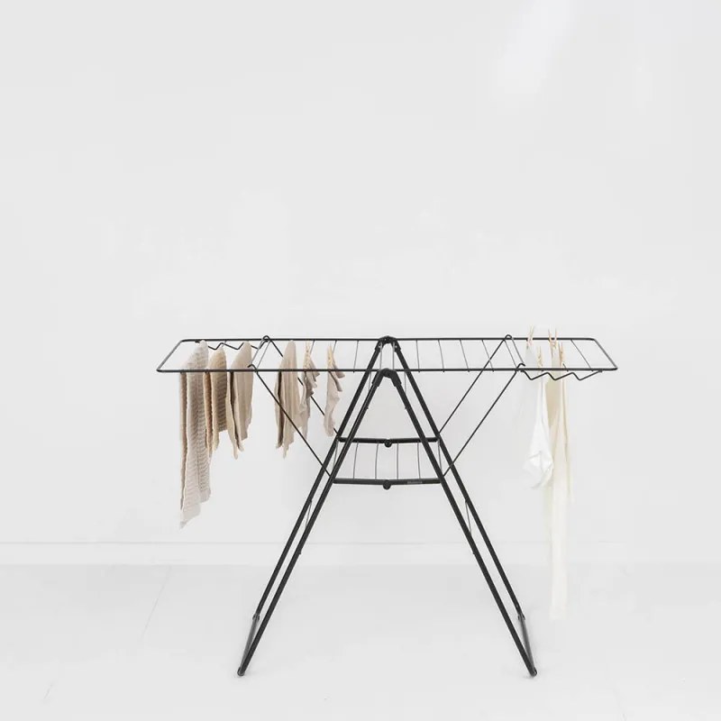 Brabantia Hangon Uscător de rufe 1004165, 20 m, 6 umerașe, Reglabil, Încuietoare pentru copii, Negru/mat