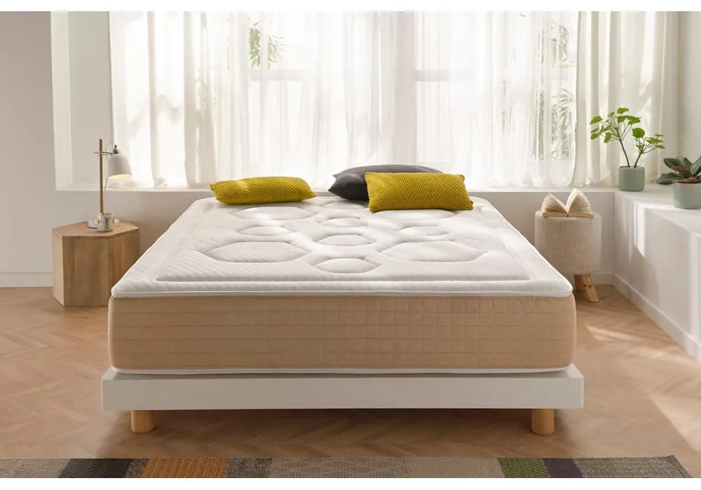 Saltea fermă/mediu-fermă cu arcuri reversibilă/termoregulatoare 90x200 cm Hexaflex Bagged Springs Gel – Moonia