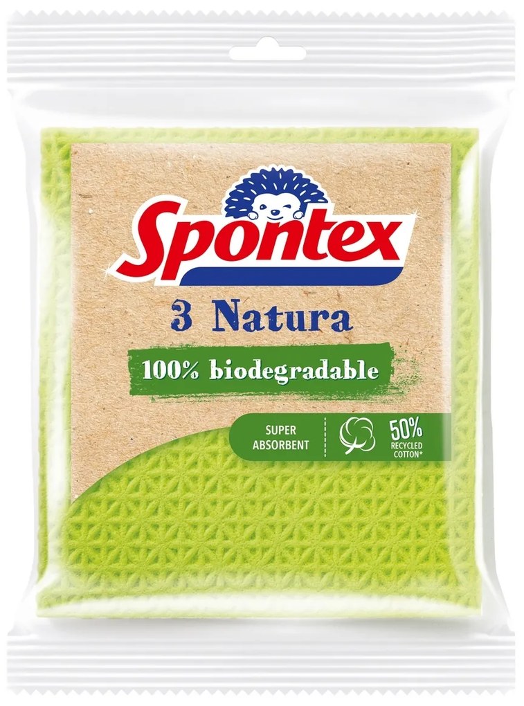 Lavetă burete Spontex Natura, 3 buc