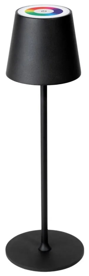 Lampă de exterior LED RGBW reglabilă, 1,5 W, 4000 mAh, 3000 K, IP44, neagră