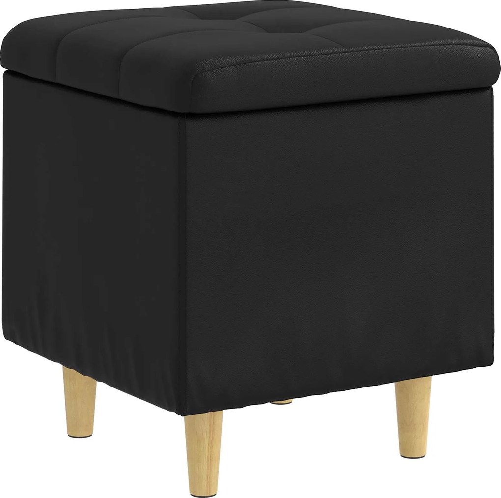 vidaXL Ottomană de depozitare Negru 40 x 40 x 45 cm Piele artificială