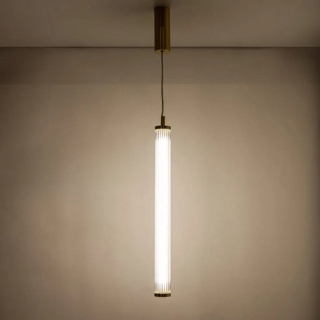 Lustra LED smart cu telecomanda COMO alama periata