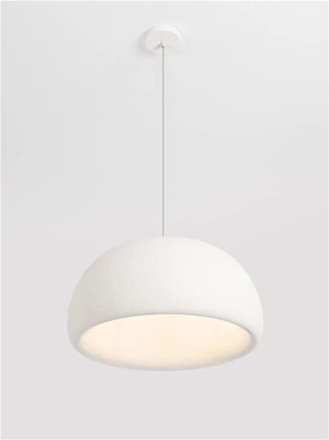 Lustra suspendata cu textura granulata Davo 50cm, alb piatra