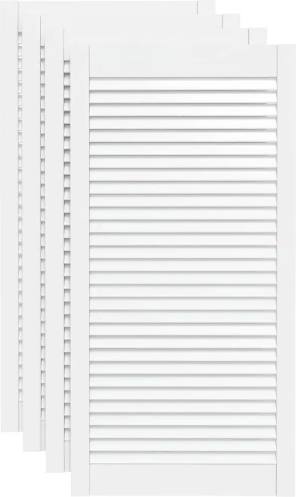 vidaXL Uși dulap design lambriu 4 buc. alb 99,3x49,4 cm lemn masiv pin