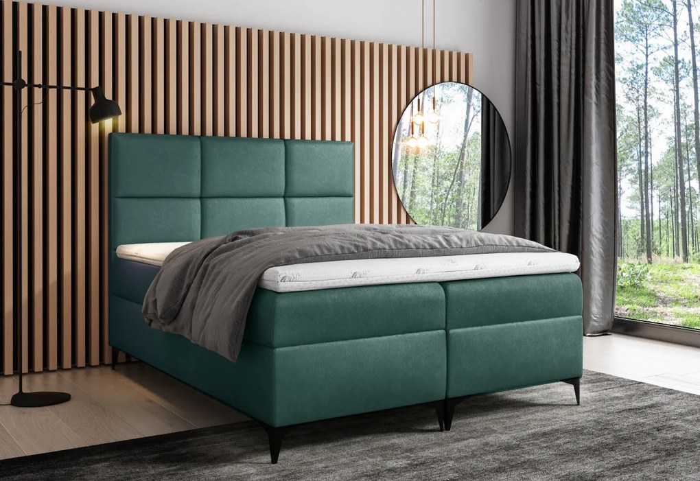 Expedo Pat tapițat boxspring GRETA + topper, 120x200, jasmine 81