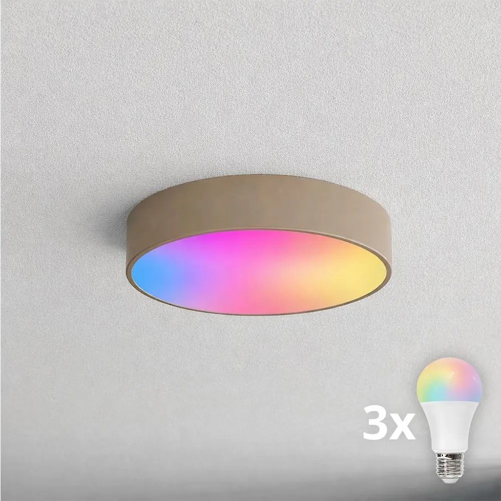 BRILAGI - Plafonieră LED RGBW reglabilă CLARE 3xE27/12W/230V bej