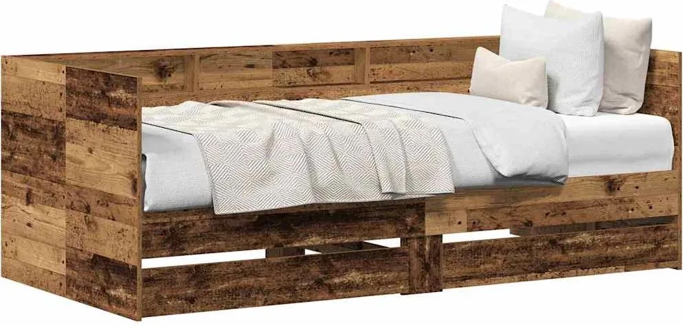 vidaXL Daybed cu headboard Lemn Vechi 75 x 190 cm Lemn compozit