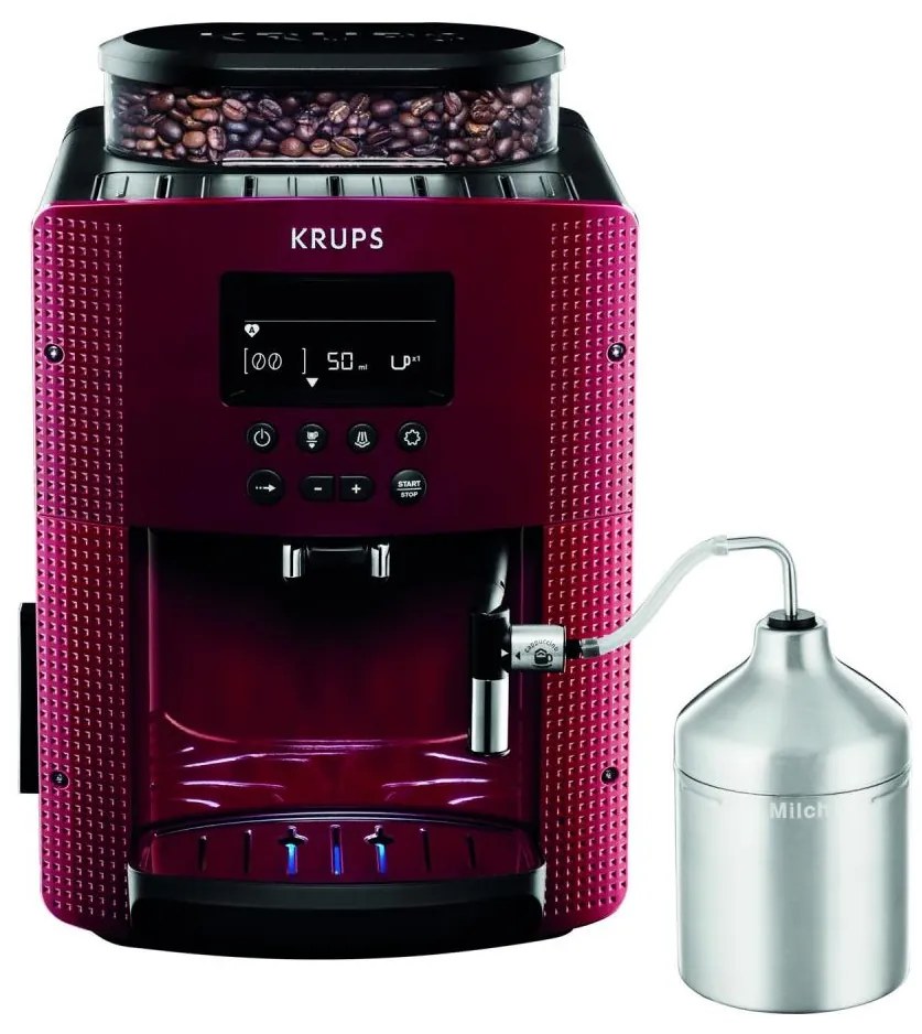 Espressor automat cu recipient pentru lapte Krups ESSENTIAL 1450W/230V roșu