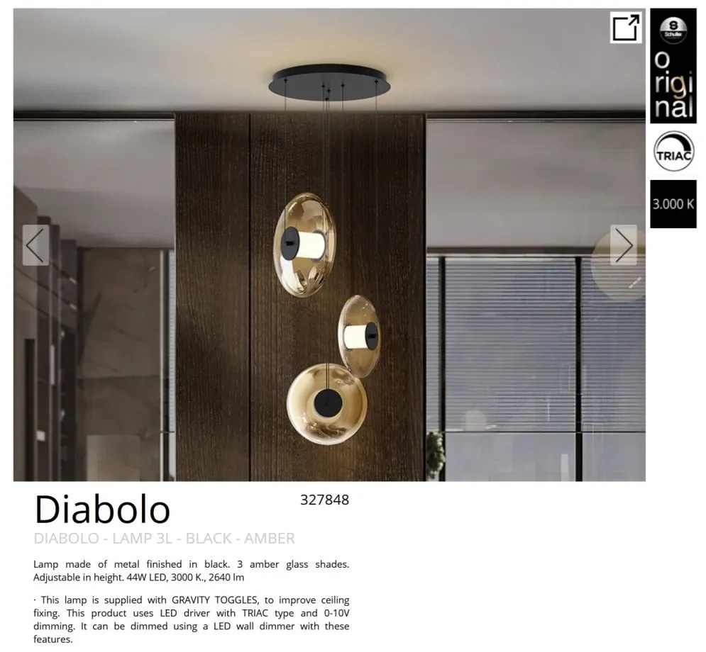 Lustra LED suspendata design modern Diabolo 3L