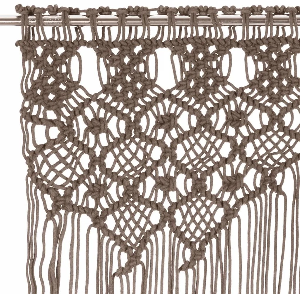 Perdea macrame, gri taupe,140 x 240 cm, bumbac 1, Gri taupe