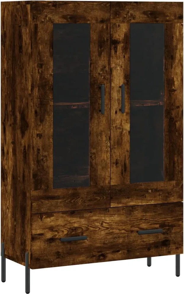 vidaXL Dulap înalt, stejar afumat, 69,5x31x115 cm, lemn prelucrat