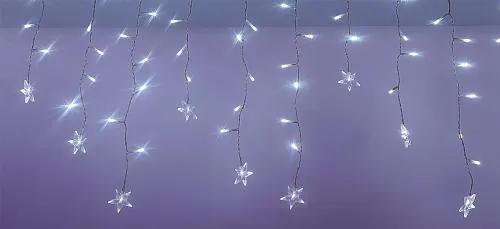 Perdea luminoasa tip turturi cu stele 100 LED-uri albe lumina rece cablu transparent WELL