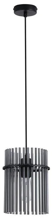 Pendul metal negru, tije din sticla Swizzle