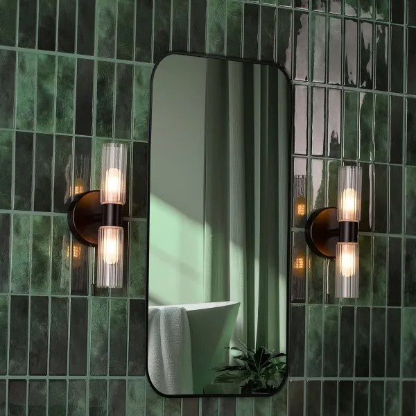 Där Lighting BOL0922 - Aplica de perete pentru baie BOLTON 2xG9/5W/230V IP44 neagră