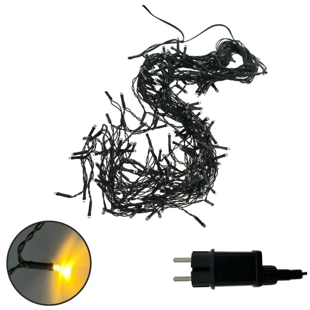 Instalație luminoasă de Crăciun LED pentru exterior 200xLED/230V 7,6 m IP44 negru