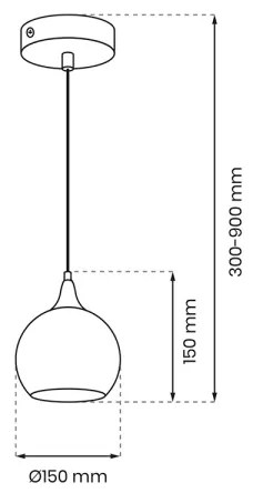 Lustră pe cablu MONTE 1xE27/60W/230V d. 15 cm aurie