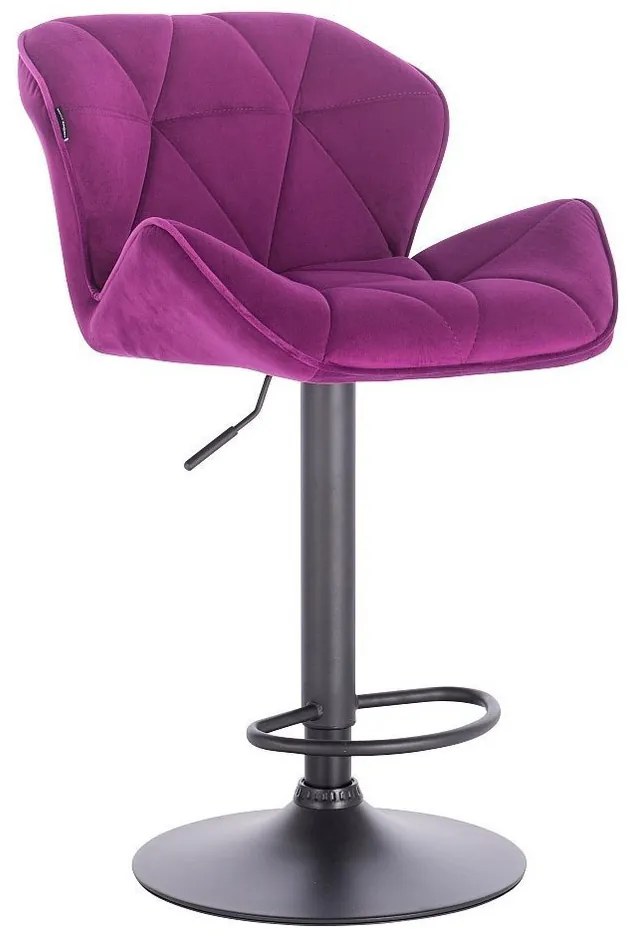 HR111W Scaun Catifea Fucsia Velur cu Bază Neagra