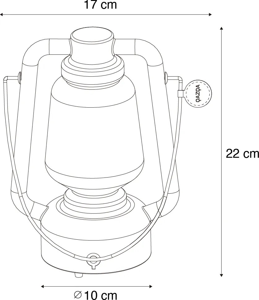 Lampă de masă reîncărcabilă 22 cm IP44 alb - Storm Mini